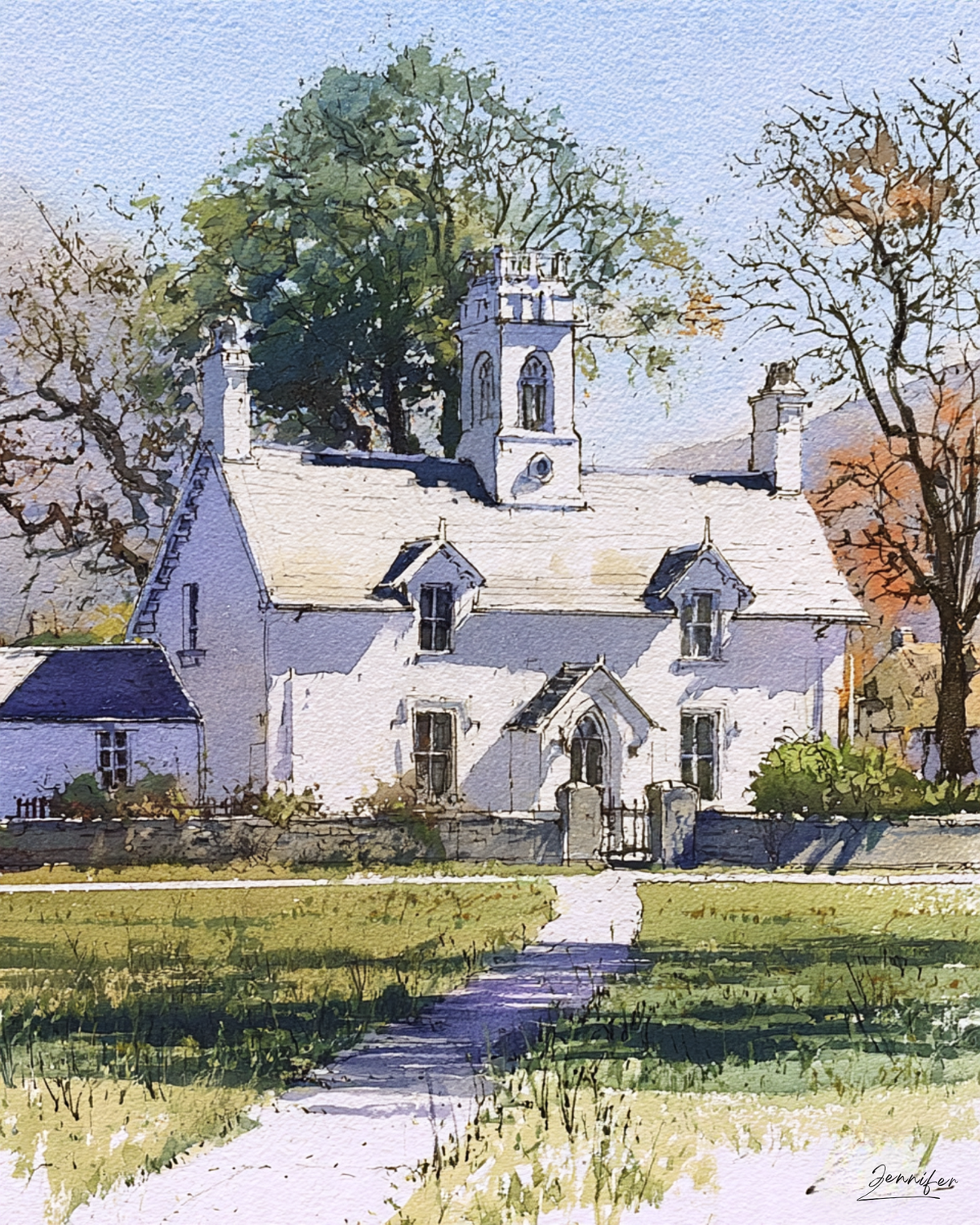 Historic Country Manor with Bell Tower