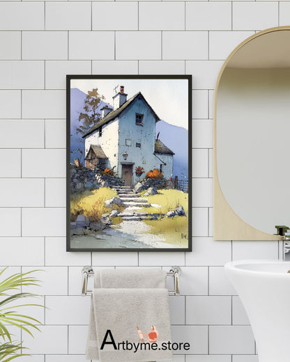 Paysage de montagne serein – Image imprimable