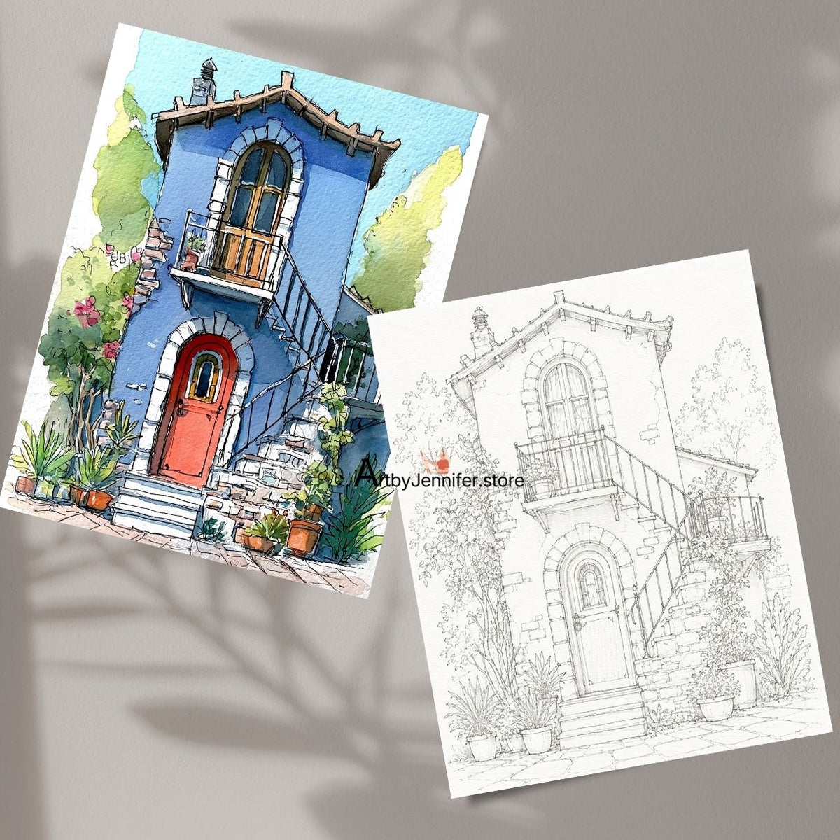 84 Simple Whimsical House Coloring Pages for Watercolor Beginners