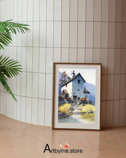 Paysage de montagne serein – Image imprimable