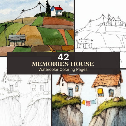 42 pages de coloriage aquarelle de la maison des souvenirs