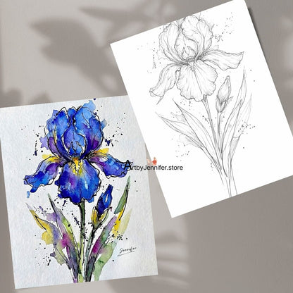 24 Simple Flowers Watercolor Coloring Pages