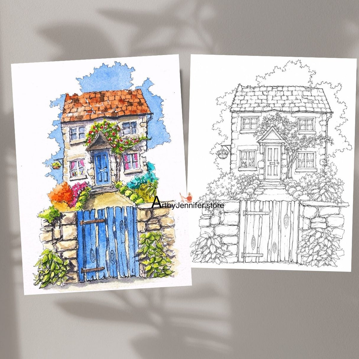 84 Simple Whimsical House Coloring Pages for Watercolor Beginners