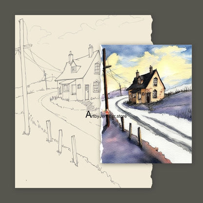 42 pages de coloriage aquarelle de la maison des souvenirs