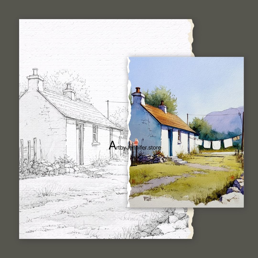 30 pages de coloriage aquarelle style champêtre