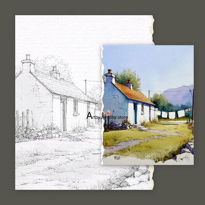 30 pages de coloriage aquarelle style champêtre