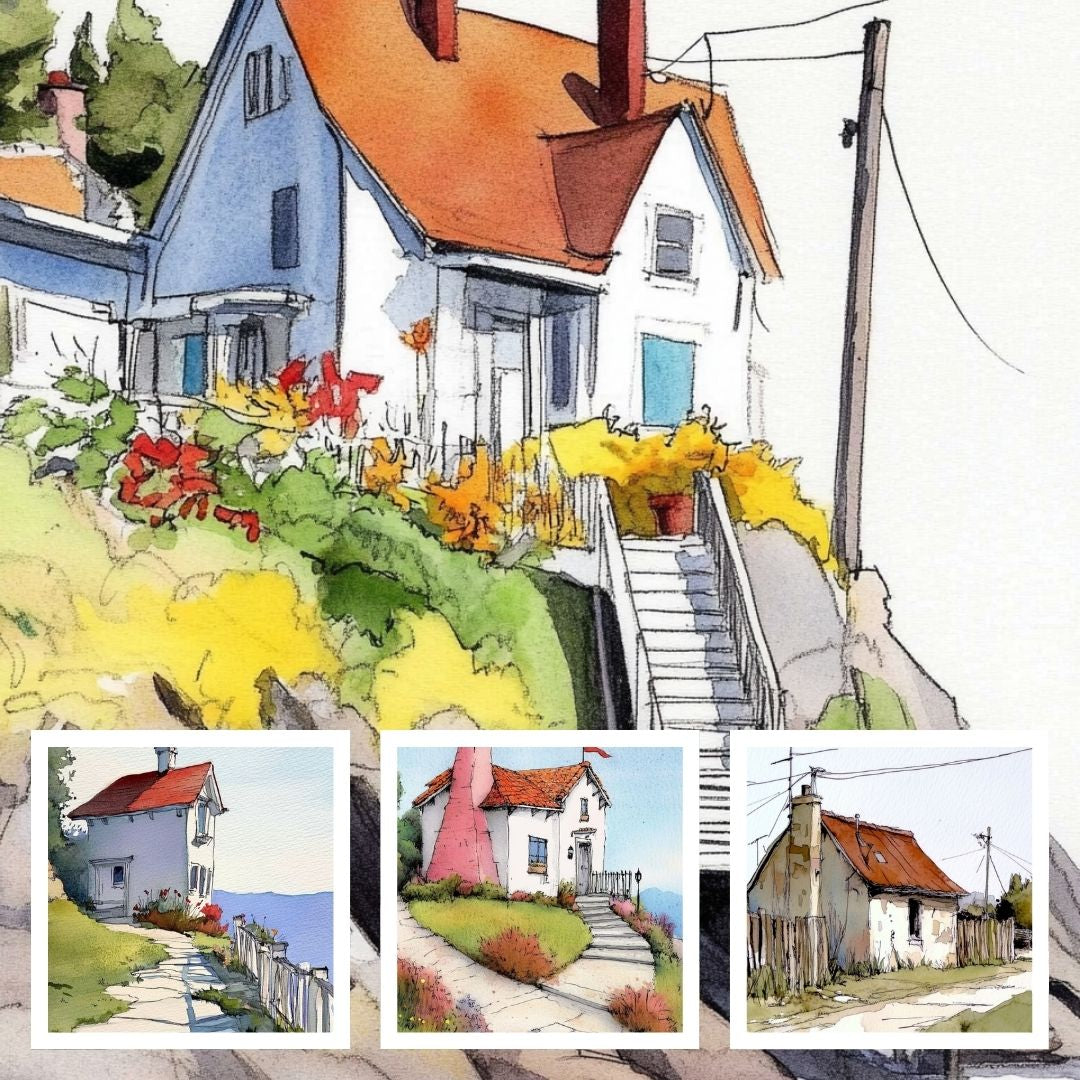 42 pages de coloriage aquarelle de la maison des souvenirs