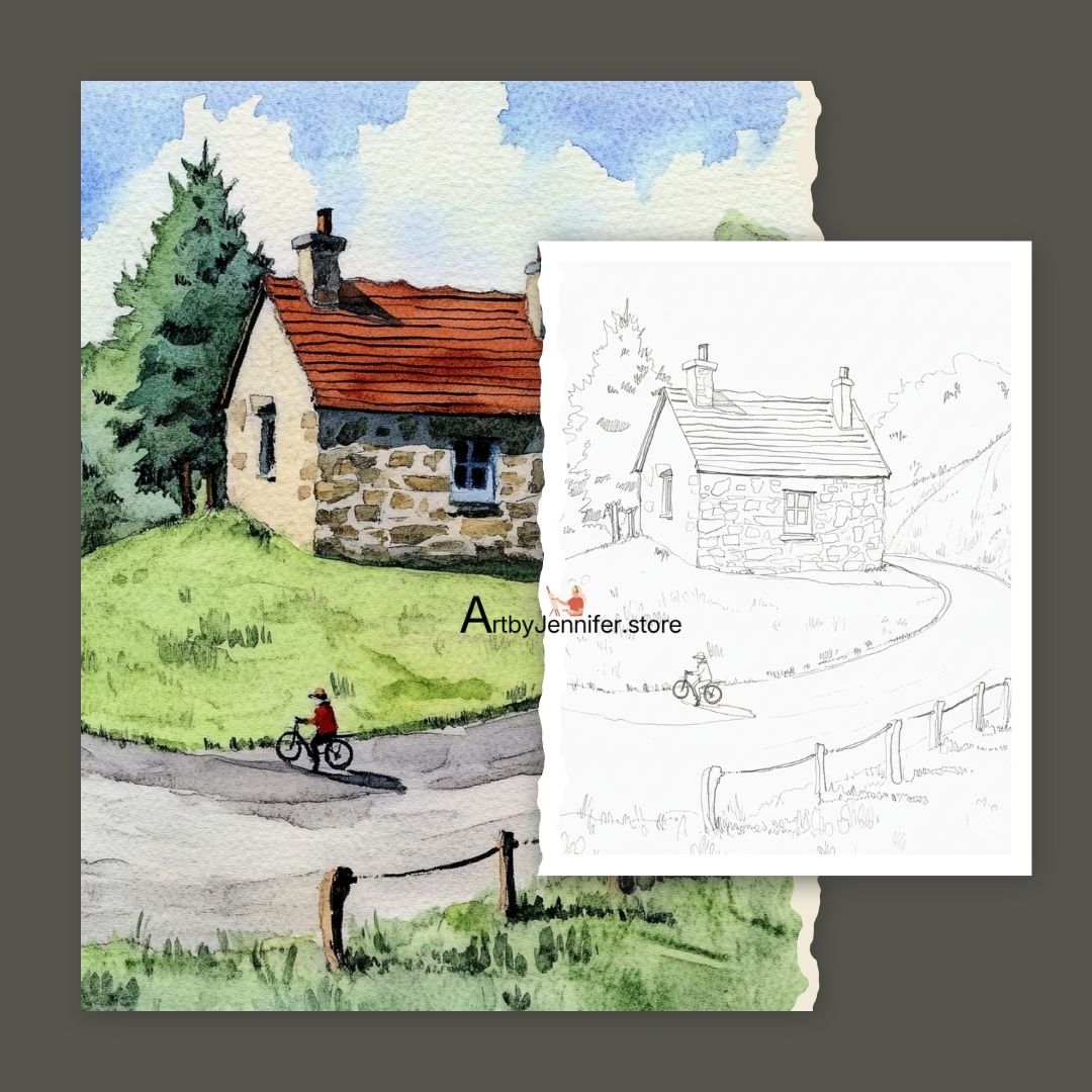 42 pages de coloriage aquarelle de la maison des souvenirs