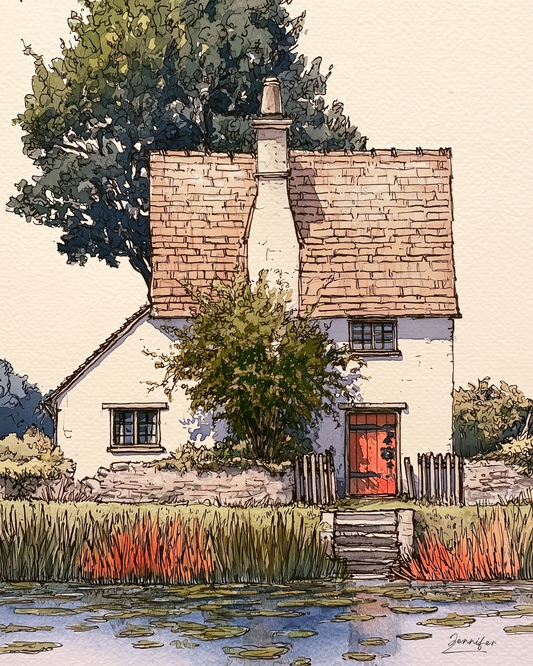 Serene Riverbank Cottage & Lily Pads